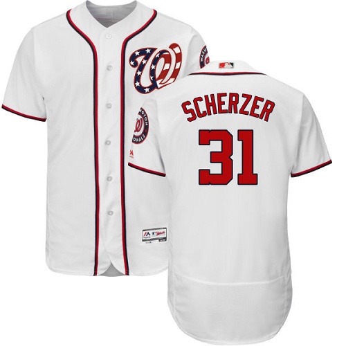 Nationals #31 Max Scherzer White Flexbase Authentic Collection Stitched MLB Jersey